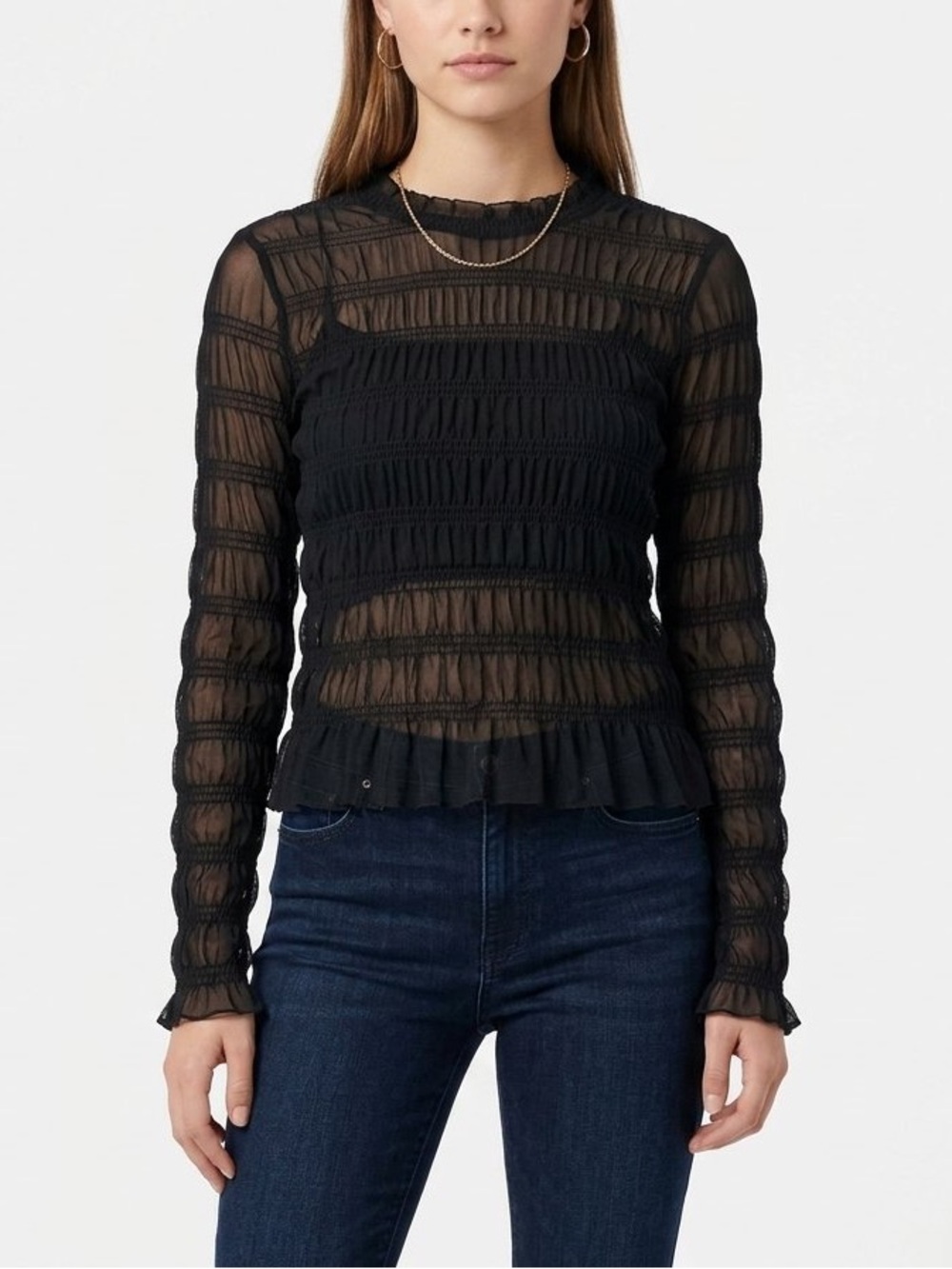 Divided Women's Black Textured Crop Top